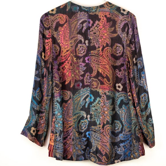 Soft Surroundings Paloma Jacket Jacquard Paisley Embroidered Colorful Size Small - Picture 3 of 6